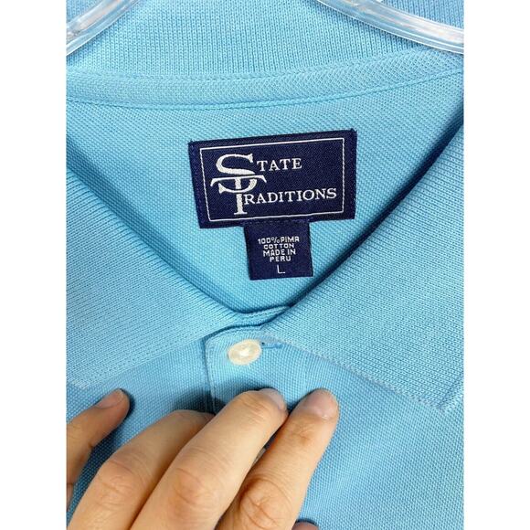 MARTHA'S VINEYARD STATE TRADITIONS USA Short Sleeve Polo Shirt BLUE MEDIUM NWT - Picture 2 of 6